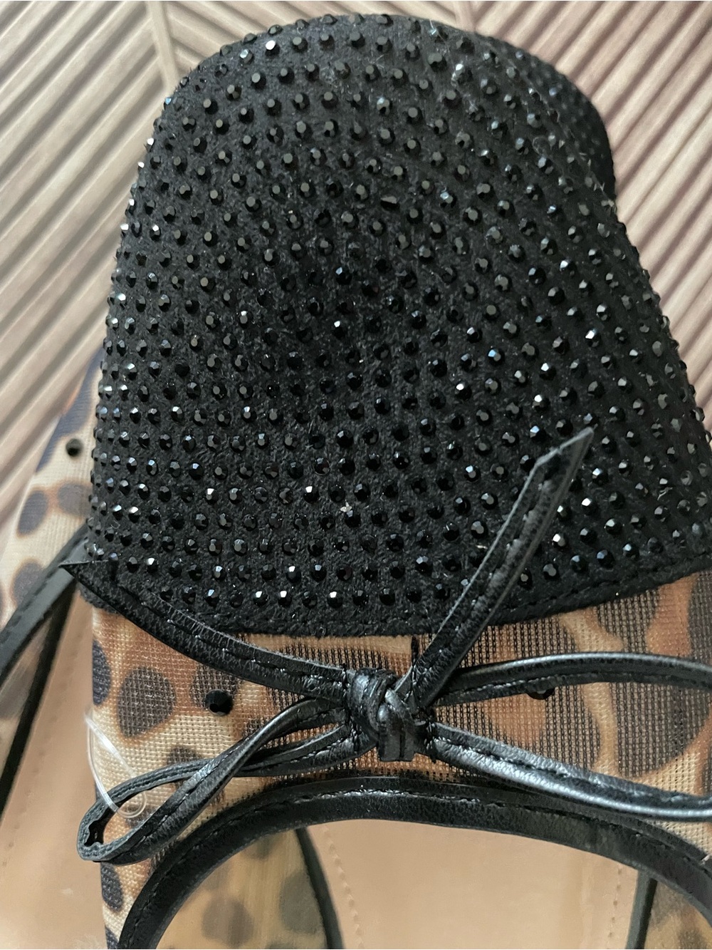 Atalina Leopard Print Flats with Black Beaded Toe - Picture 8 of 8